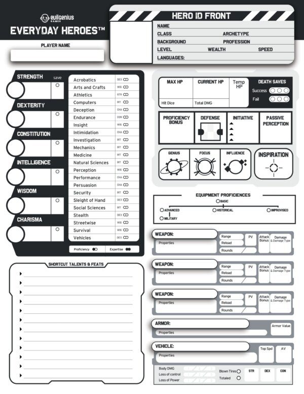 Everyday Heroes Core Rulebook [Digital] - Evil Genius Games